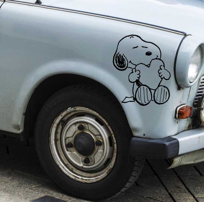 46372 Snoopy Trabbi-Autoaufkleber Mein-Motiv-de